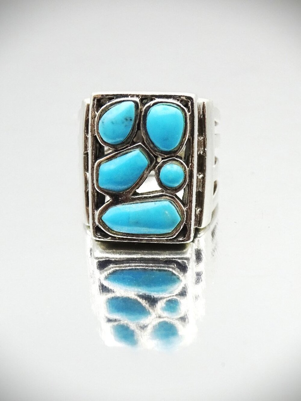 BARSE EUC Sterling Silver and Blue Turquoise Ring Size 8.5
